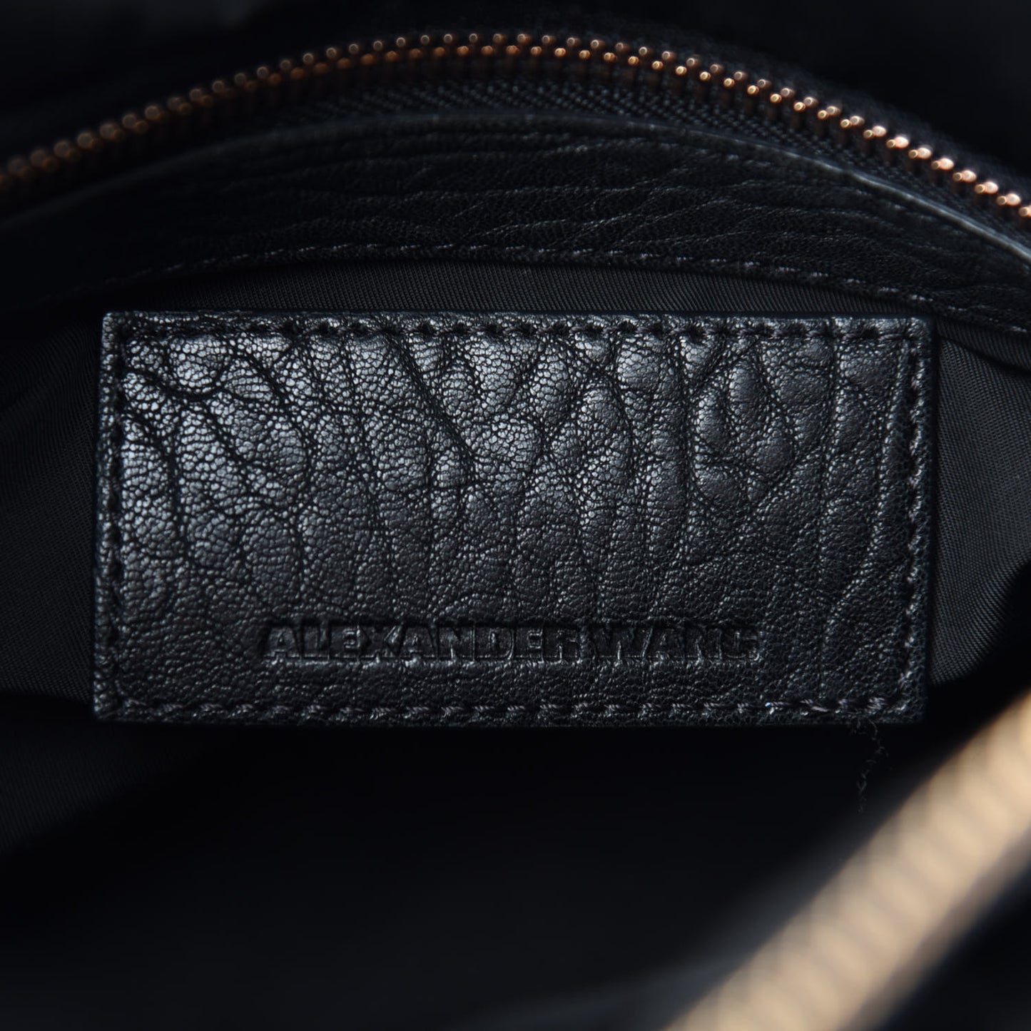 Pebbled Lambskin Rocco Black Rose Gold Hardware