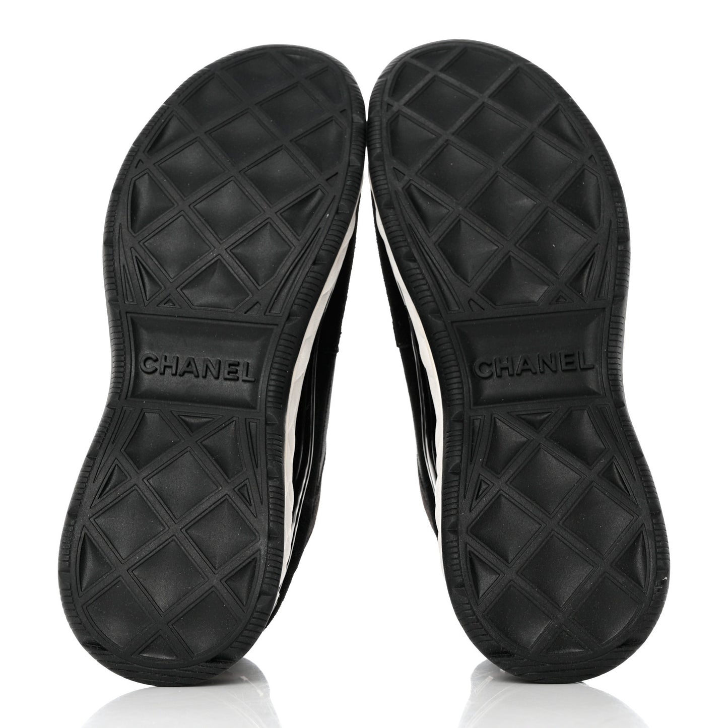 Velvet Calfskin Mixed Fibers CC Sneakers 38 Black