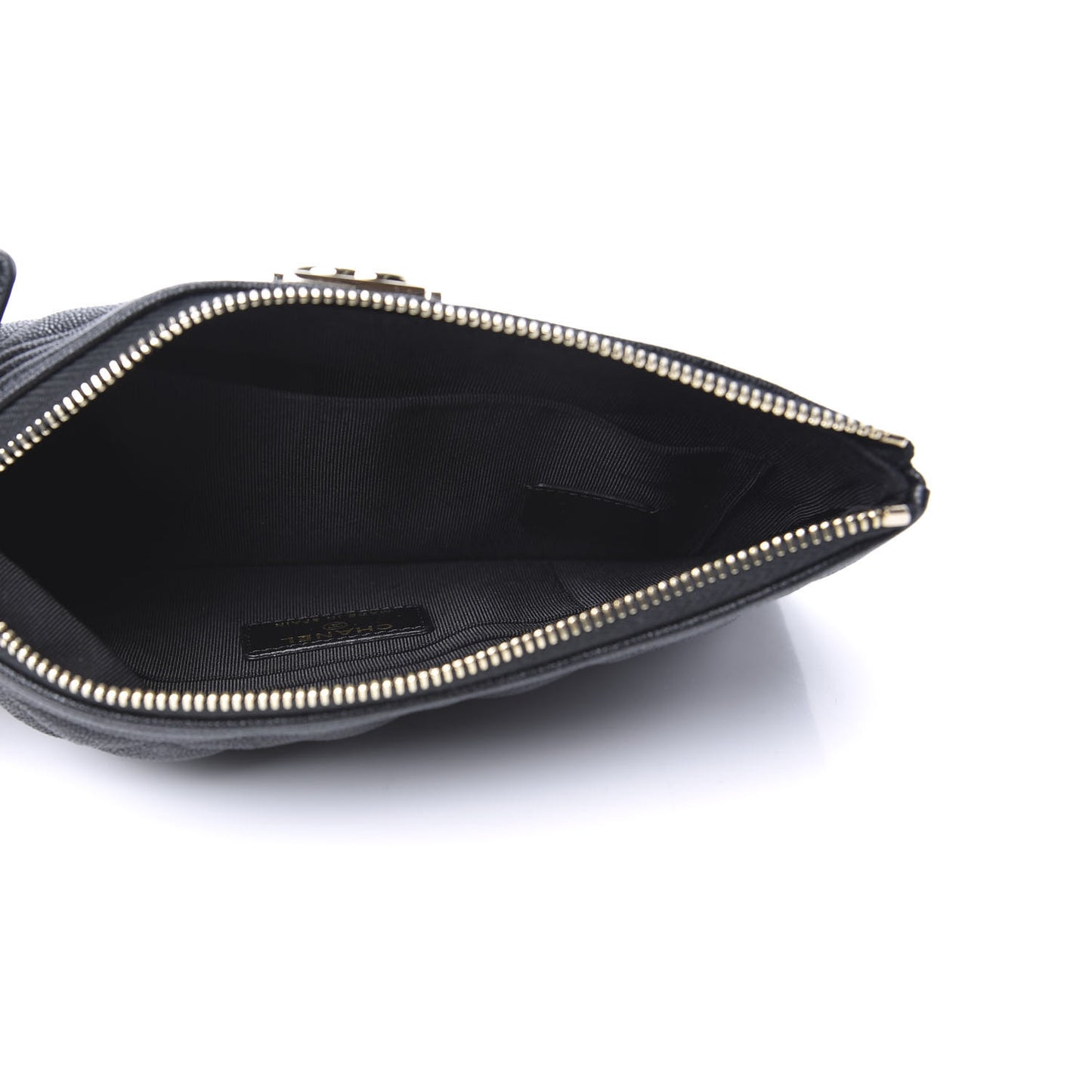 Caviar Quilted Small Boy Cosmetic Case Black