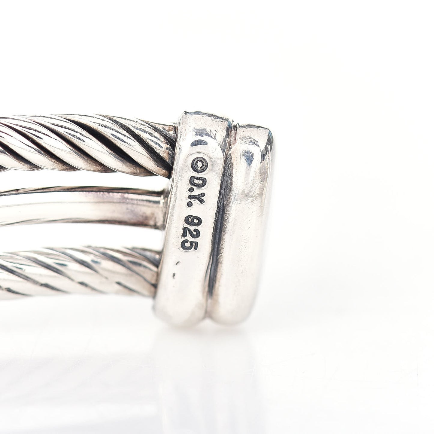 Sterling Silver Diamond 7mm Crossover X Bracelet