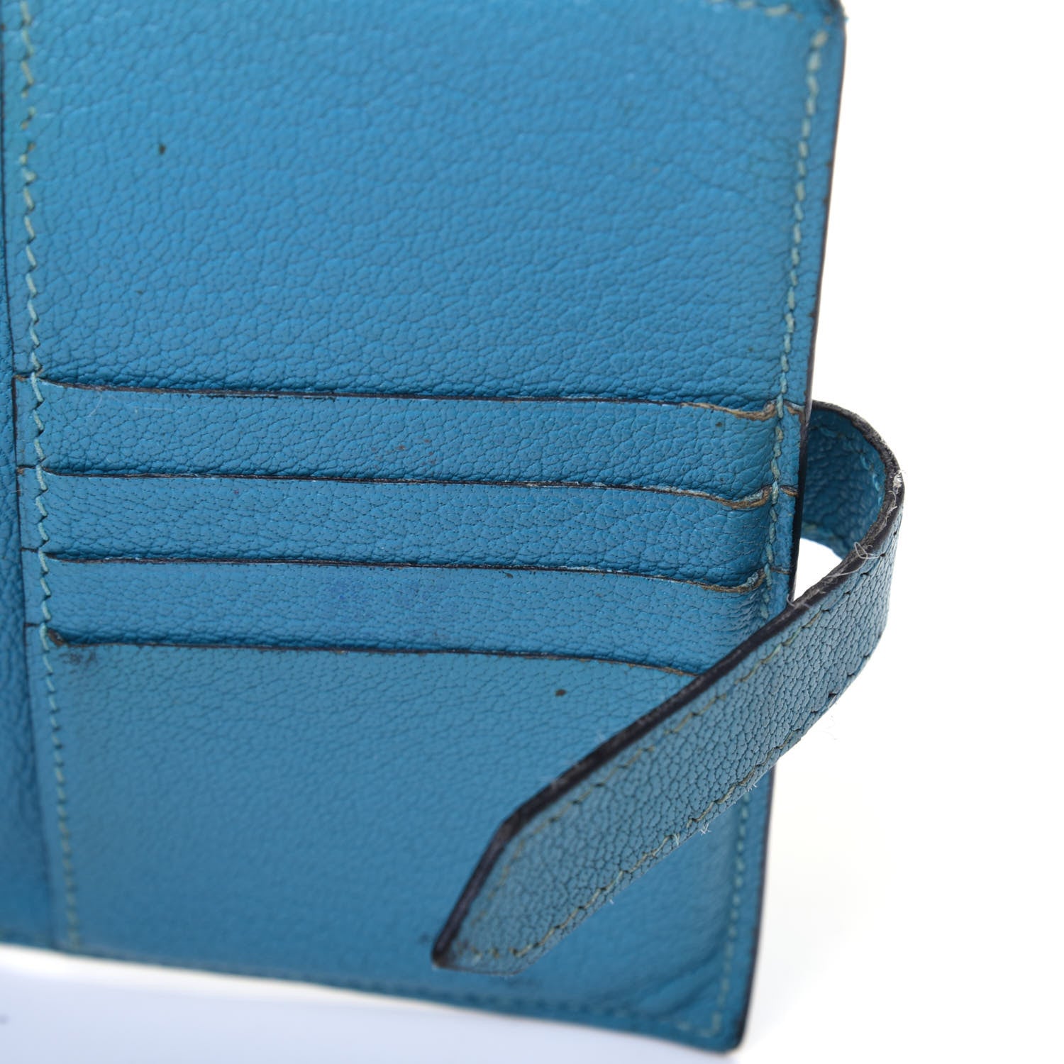 Hermes Chevre Mysore Compact Bearn Wallet Blue Jean 8 of 29