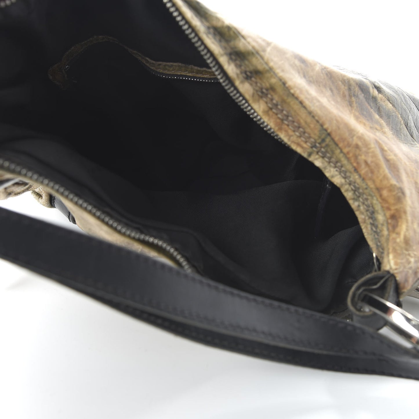 Distressed Calfskin Printed Small Oyster Multicolor