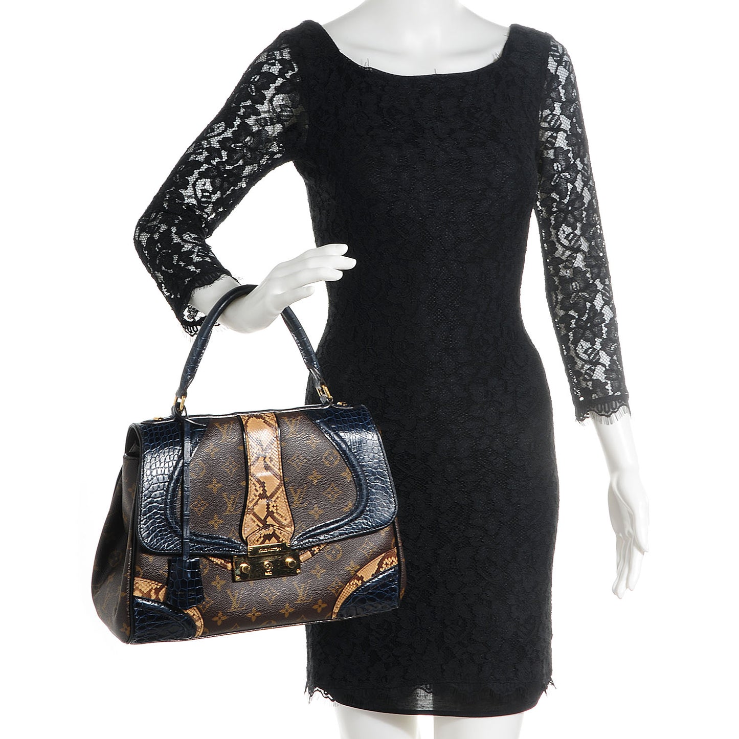 Monogram Python Alligator Monogramissime Bowling Bag Marine