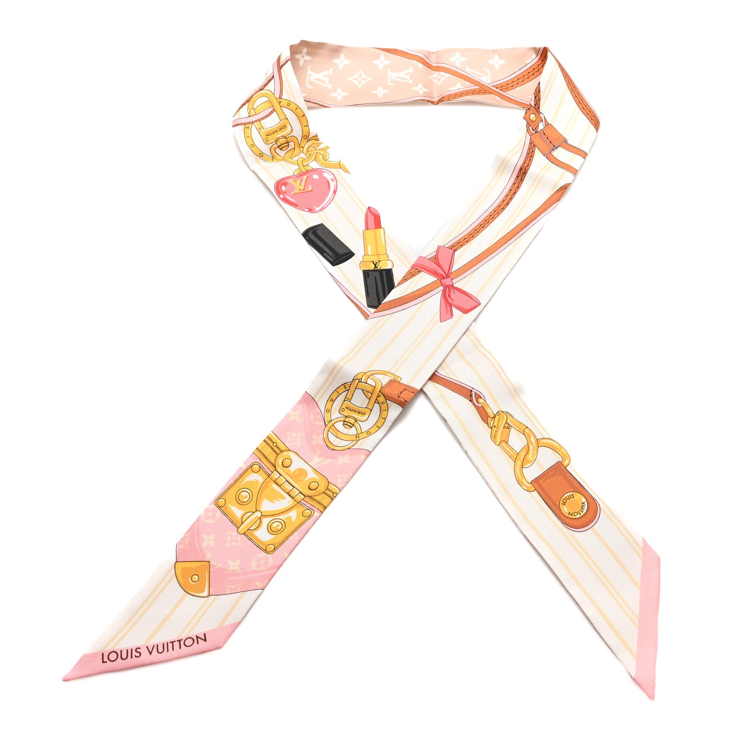 Louis Vuitton Silk Neverfull Of Love BB Bandeau Dune Beige 1840707