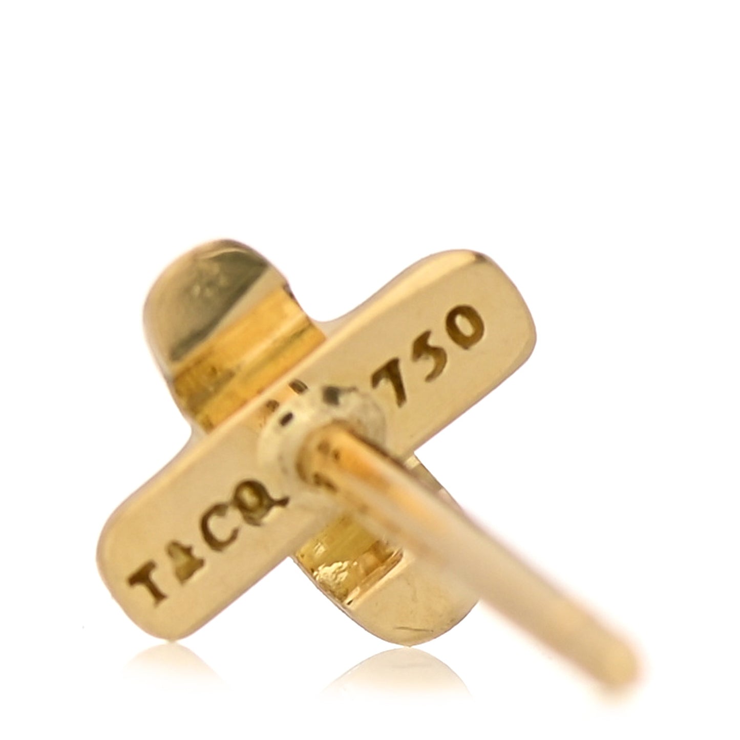 18K Yellow Gold 5mm Cross Stitch Earrings
