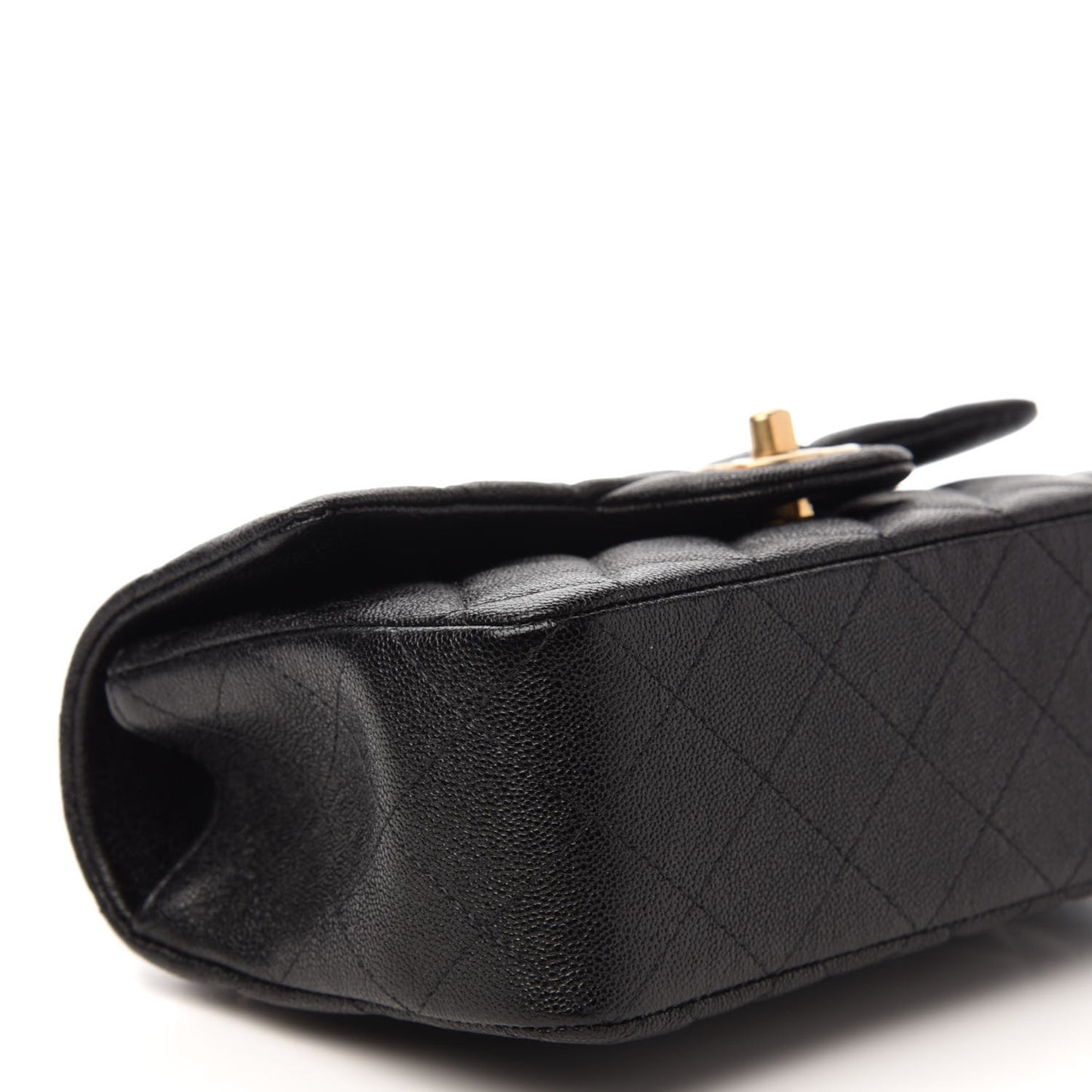 Caviar Quilted Mini Top Handle Rectangular Flap Black