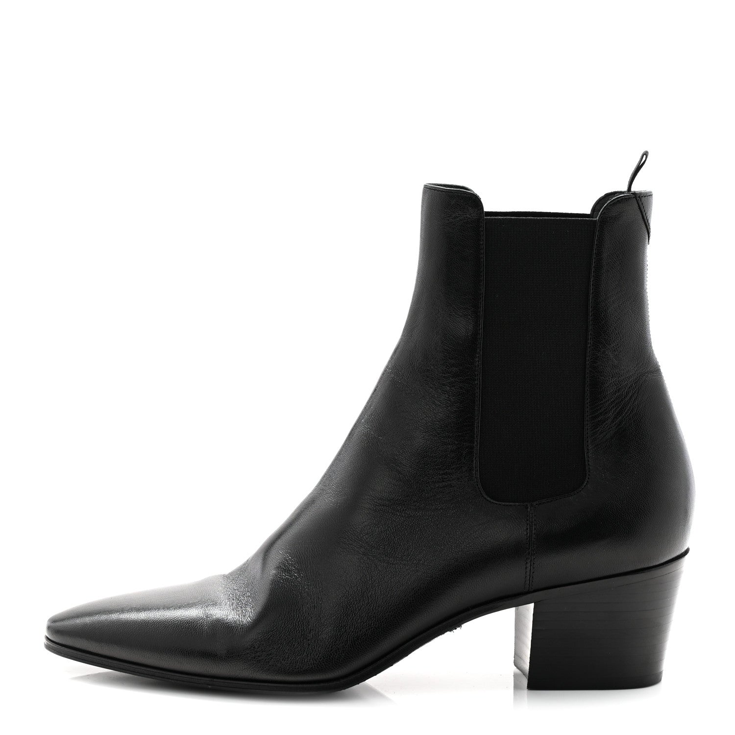 Saint Laurent Incrociato Muriel Vassili 60 Ankle Boots 39.5 Black