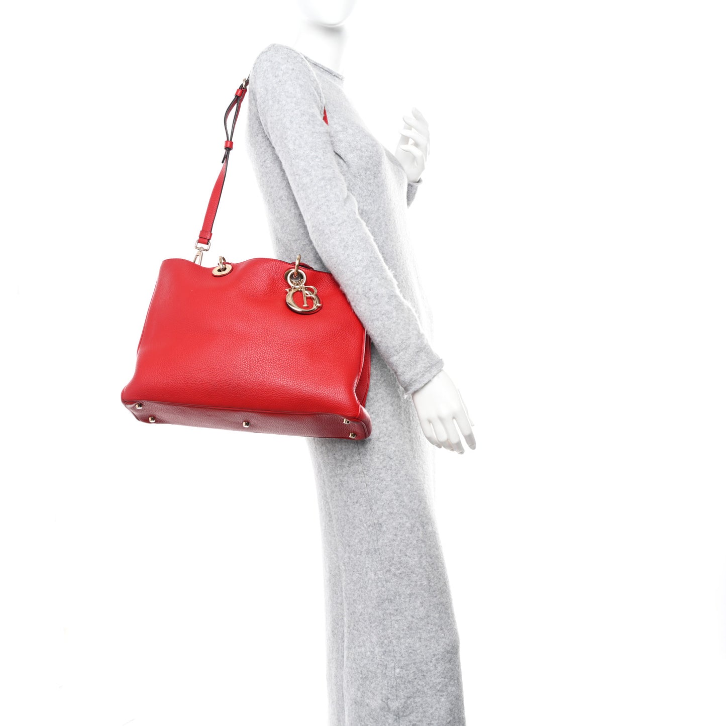 Smooth Calfskin Large Diorissimo Tote Red