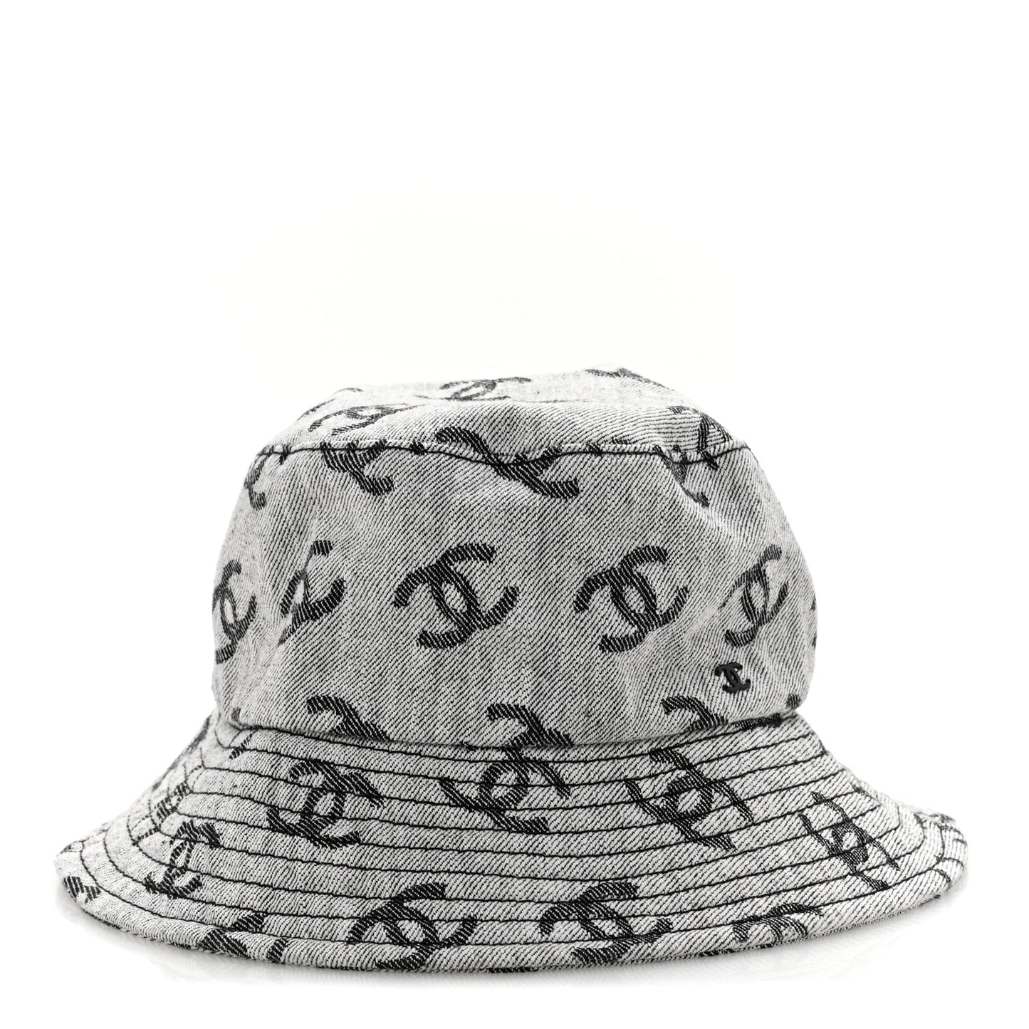 Denim CC Bucket Hat M White Black