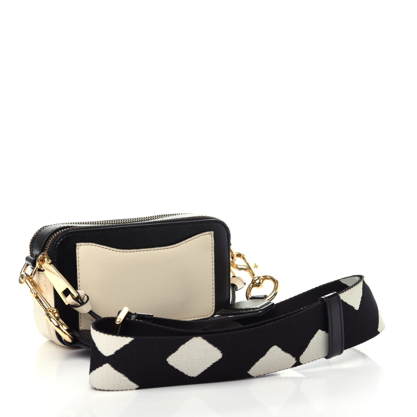 Saffiano Small Snapshot Camera Bag Cloud White Multicolor