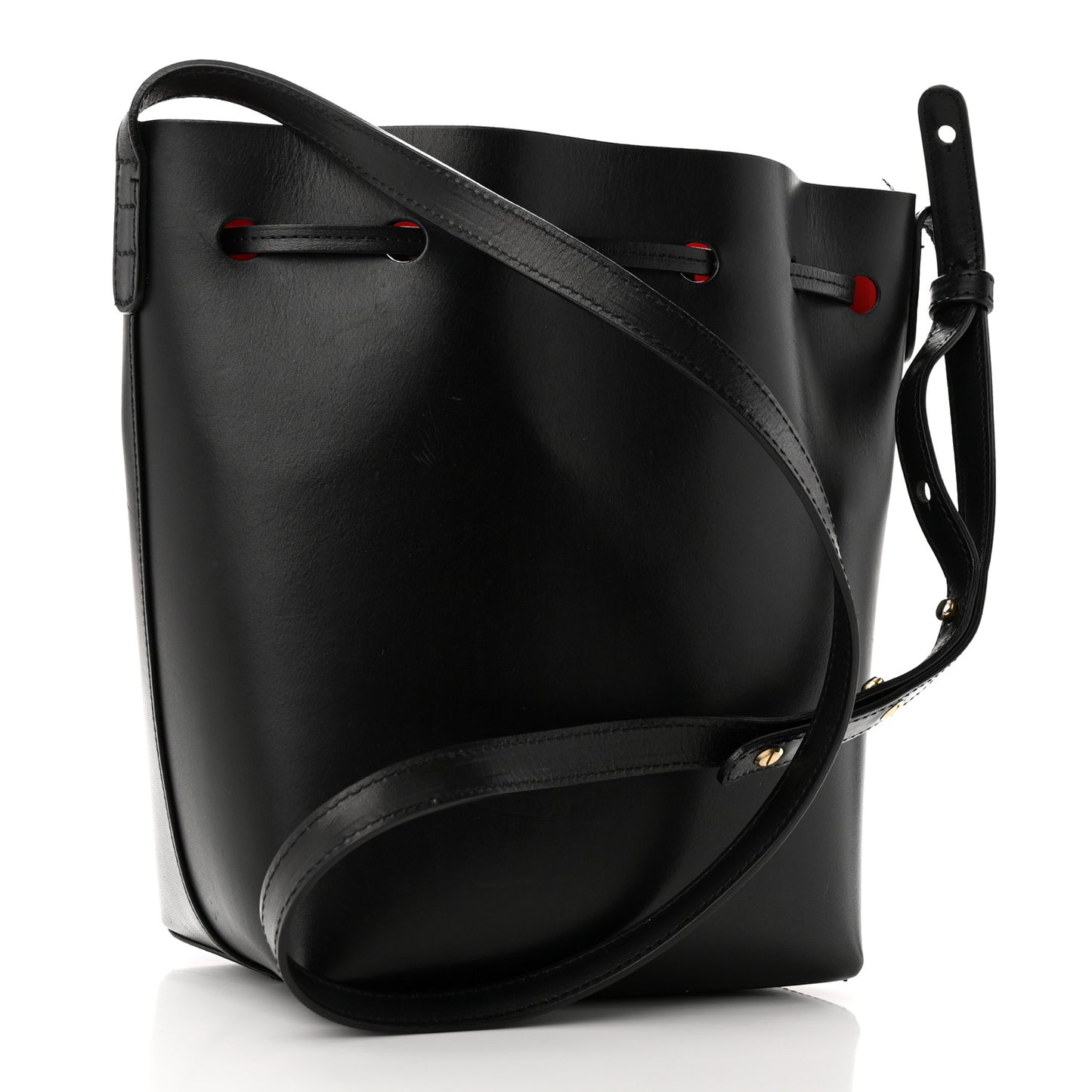Calfskin Mini Bucket Bag Black Flamma