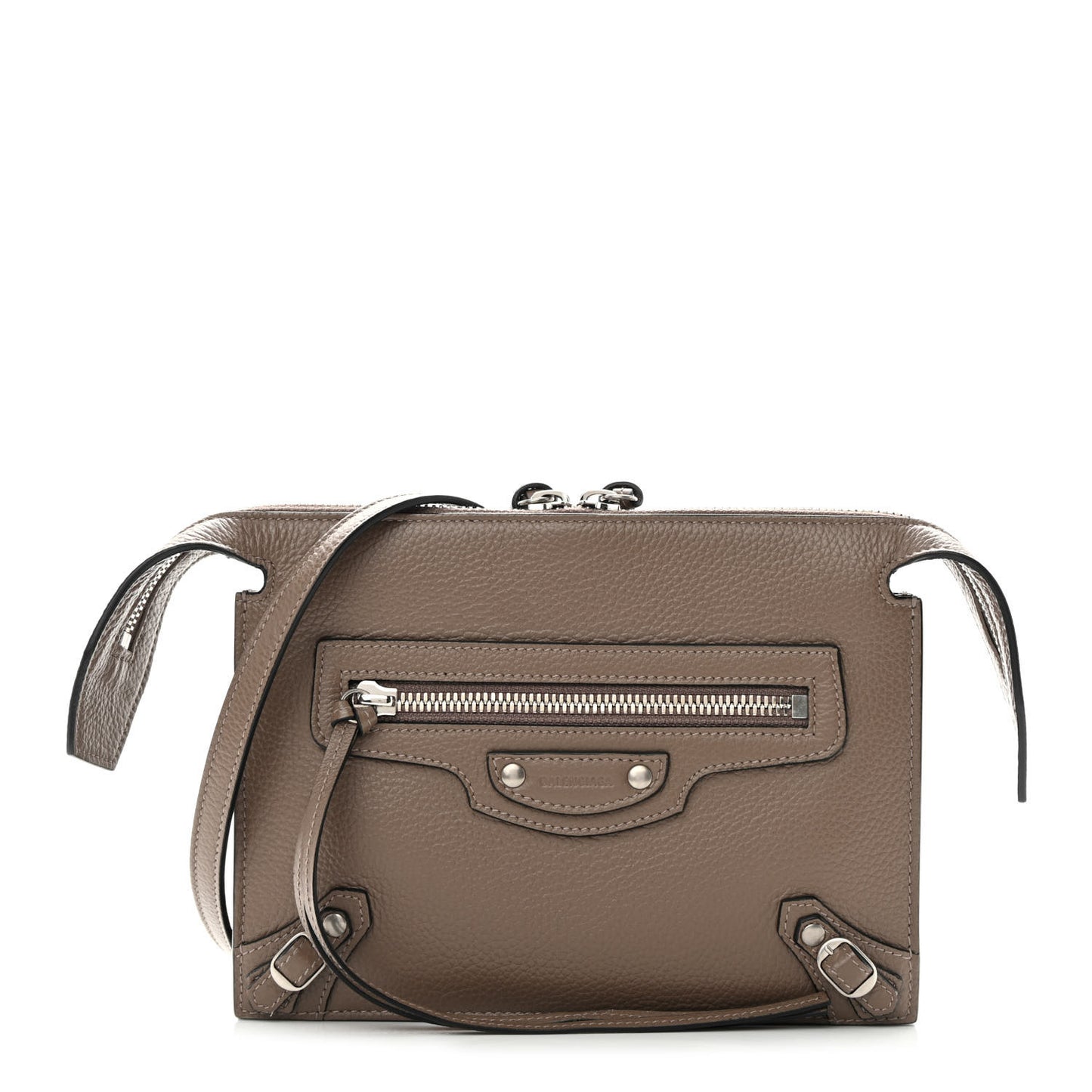 Grained Calfskin Neo Classic Aged Silver Multipouch Mink Grey