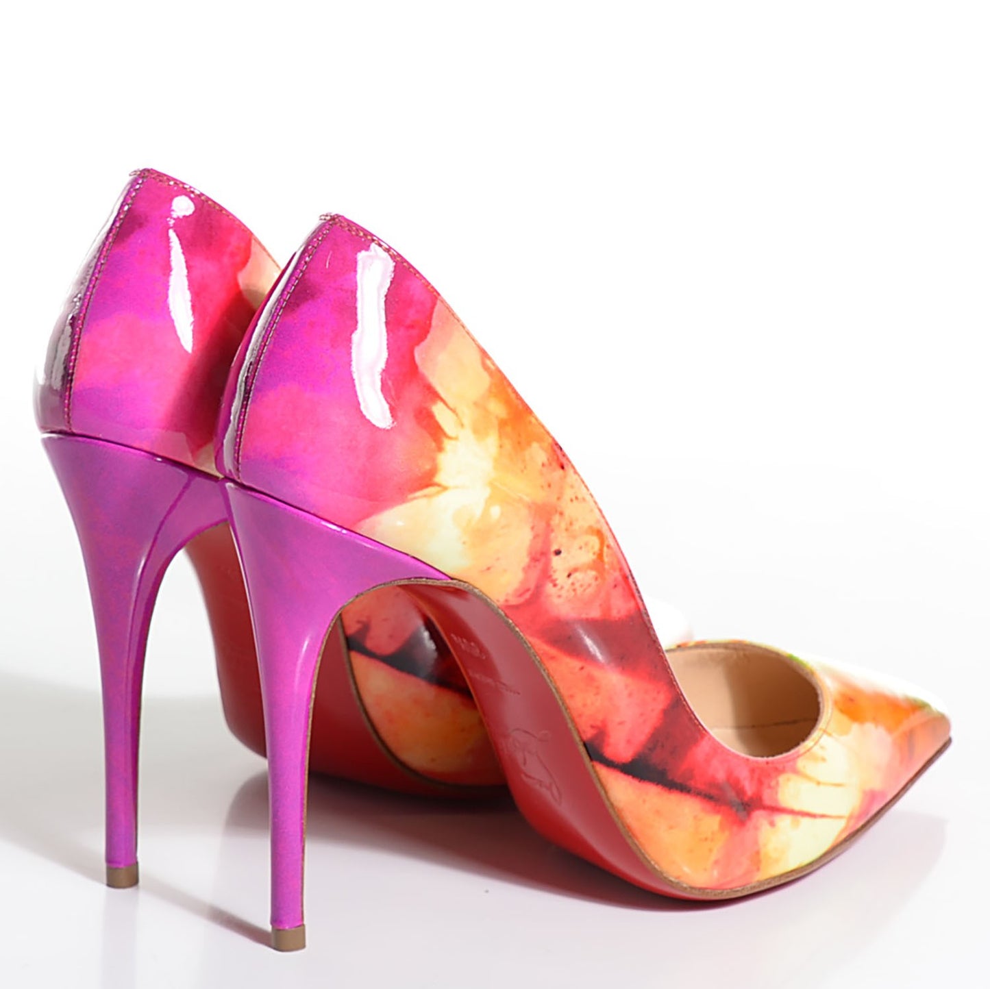 CHRISTIAN LOUBOUTIN Patent So Kate Tie and Dye 120 Pumps 35.5 Multicolor