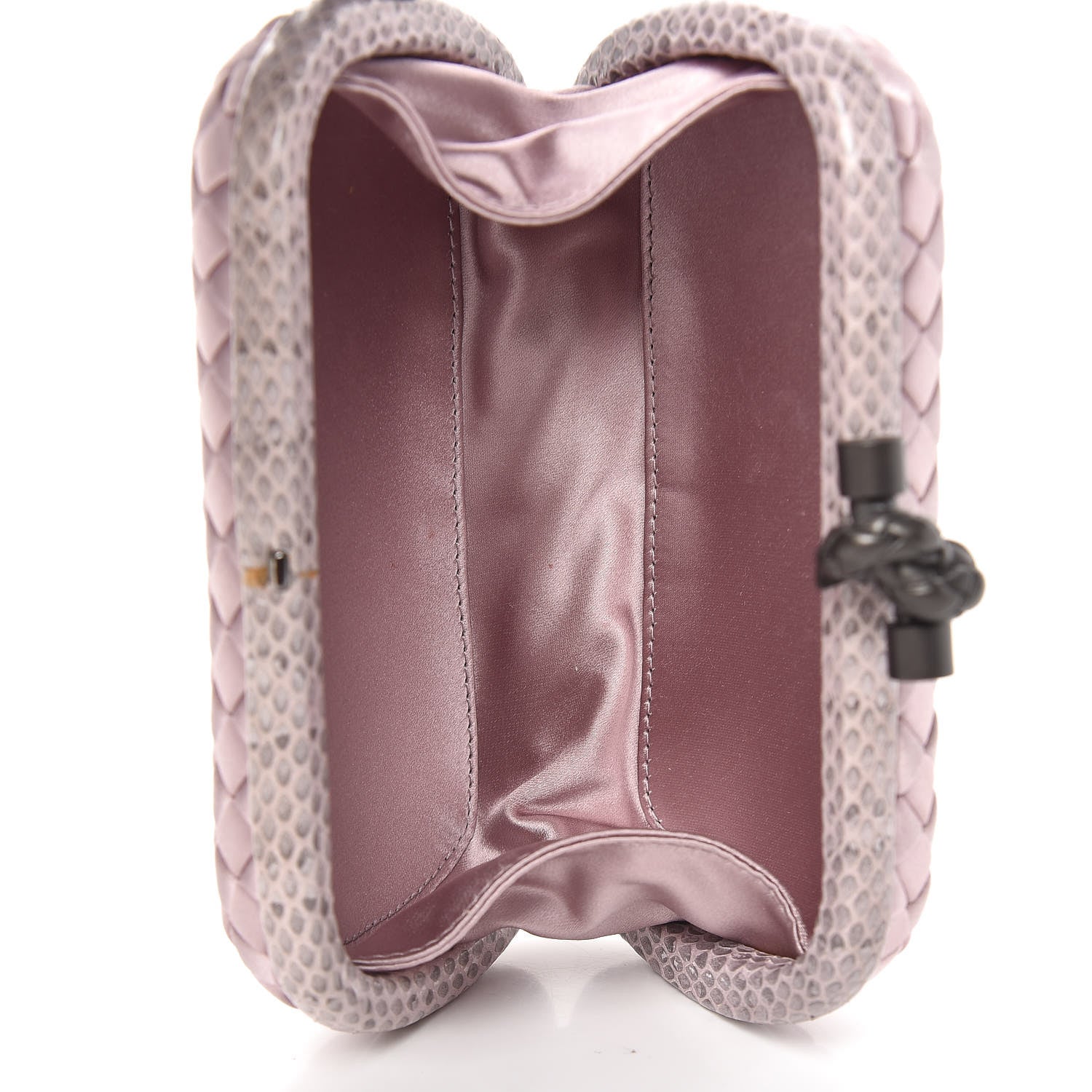 Bottega Veneta Satin Intreccio Impero Ayers Knot Clutch Lilac 5 of 10