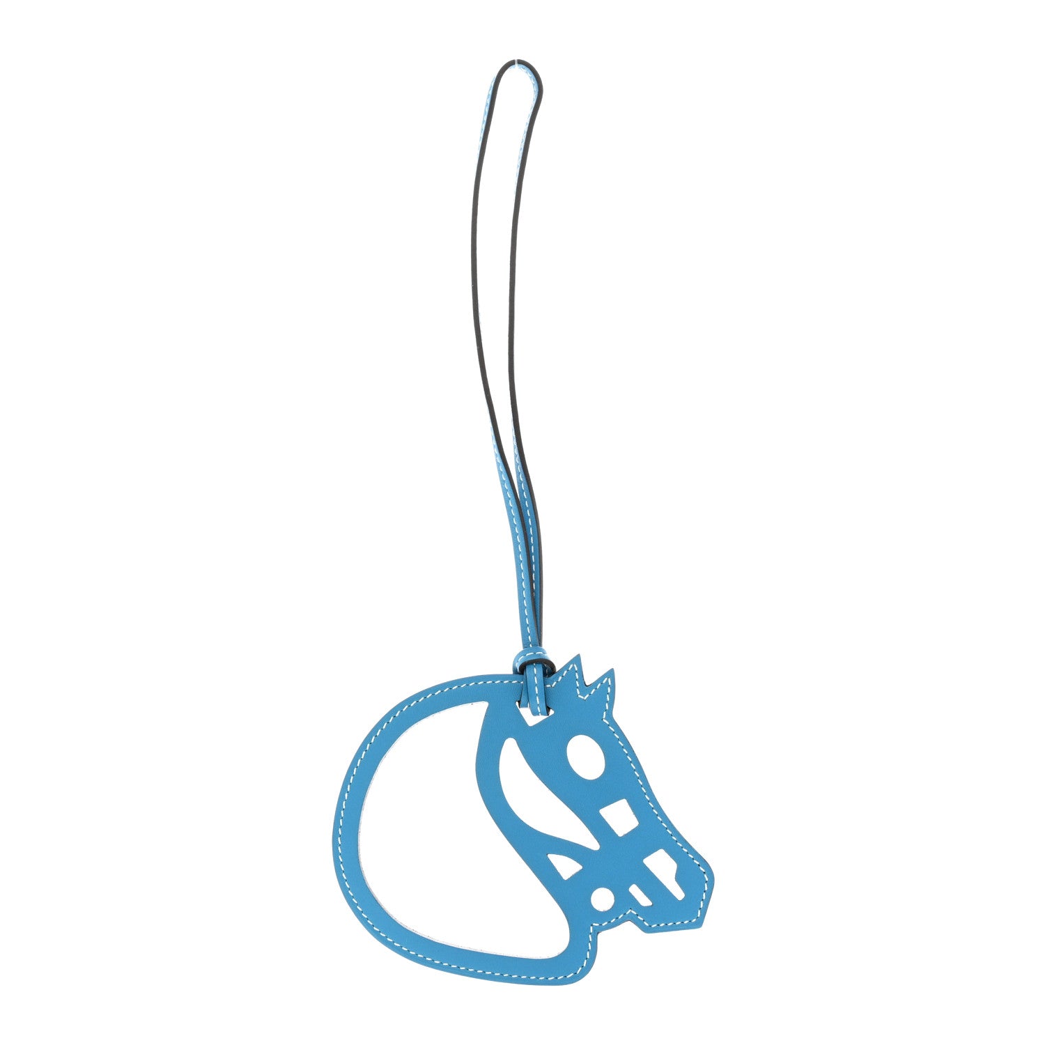 Hermes Swift Paddock Cheval Horse Bag Charm Bleu Zanzibar 1 of 4