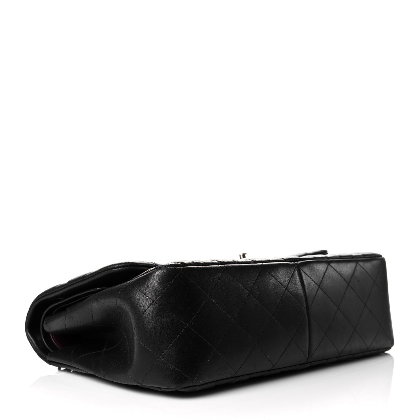 Lambskin Quilted Jumbo Double Flap Black