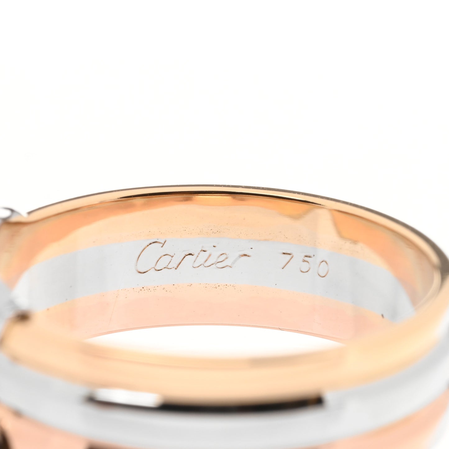 18K Pink Yellow White Gold Diamond C De Cartier Ring 52 6