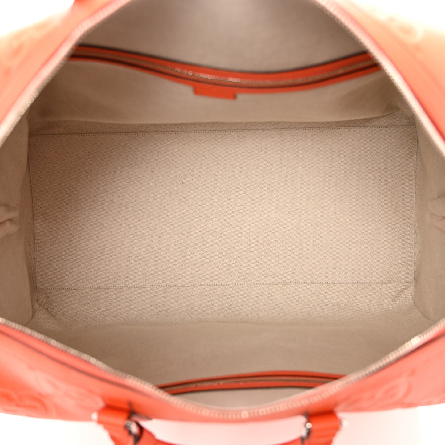 Piuma Calfskin Jumbo GG Embossed Large Duffle Bag Good Orange