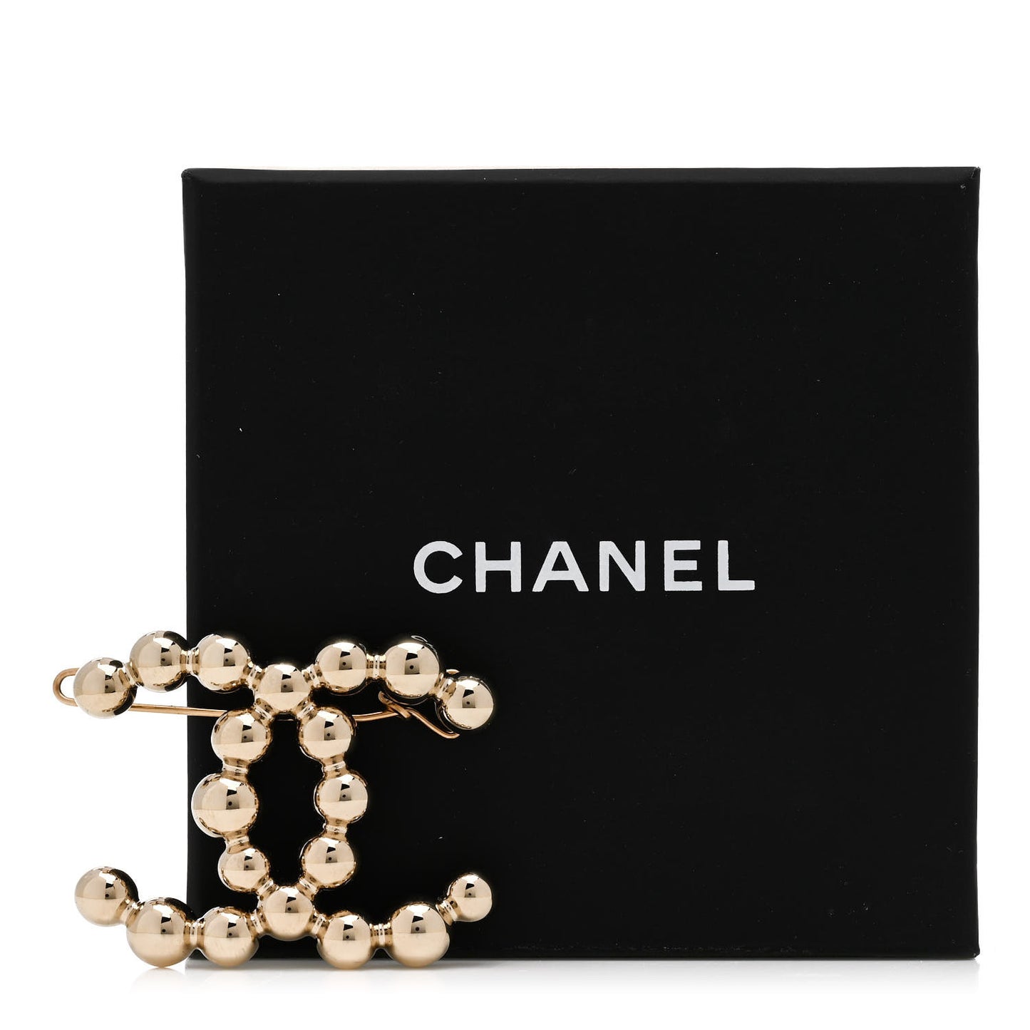 Metal Beaded CC Hair Clip Gold