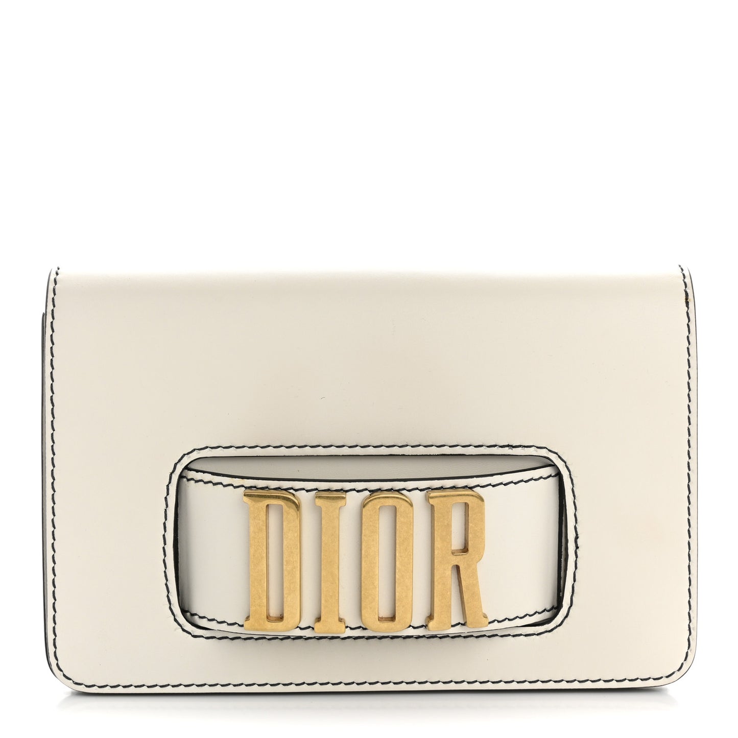 Smooth Calfskin Dio(r)evolution Flap Clutch White