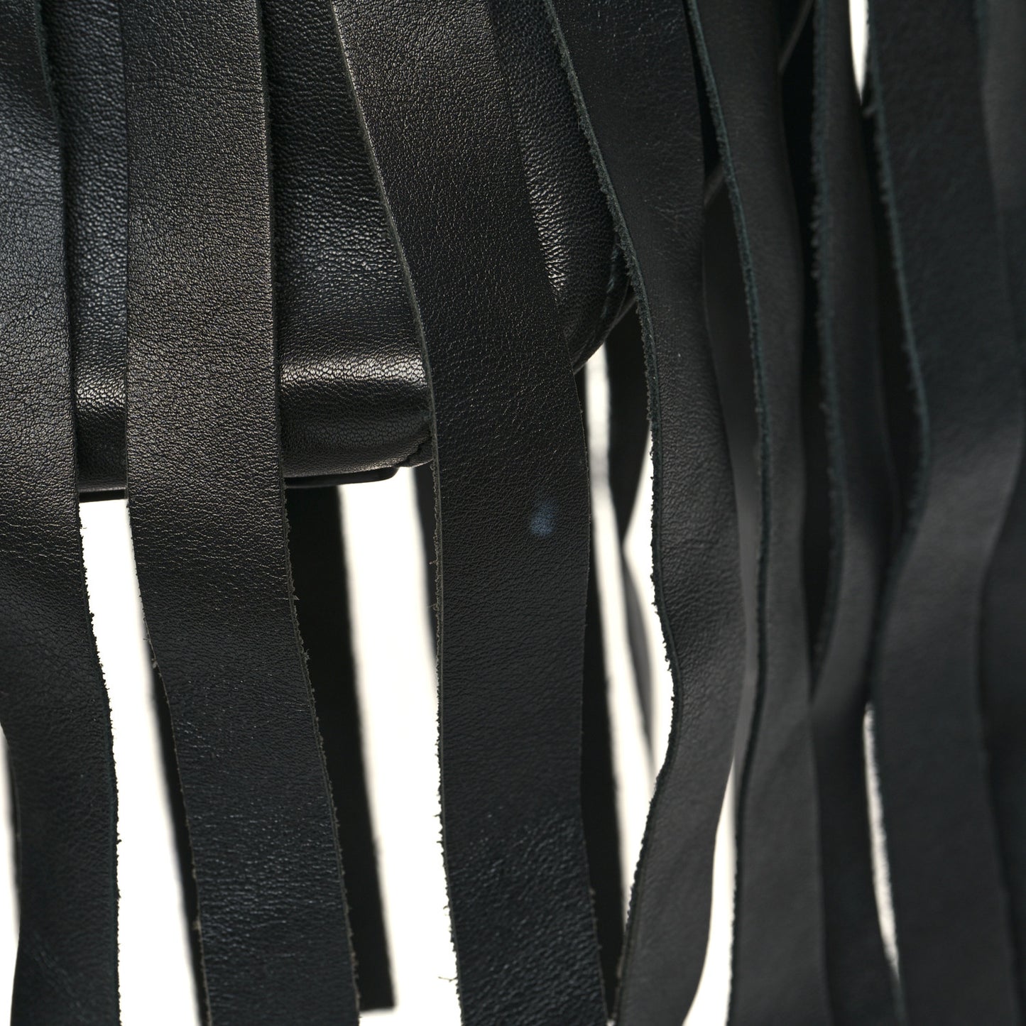 Calfskin XS Fringe Laundry Cabas Black