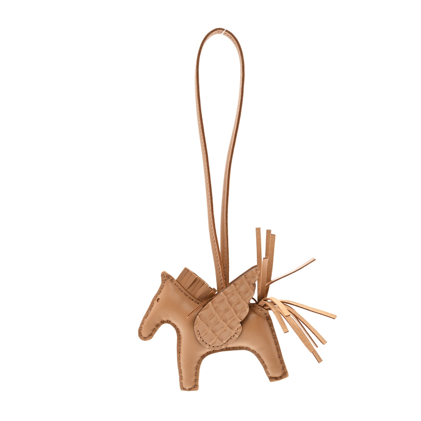Milo Lambskin Matte Alligator Touch Grigri Rodeo Pegase Horse Bag Charm Chai