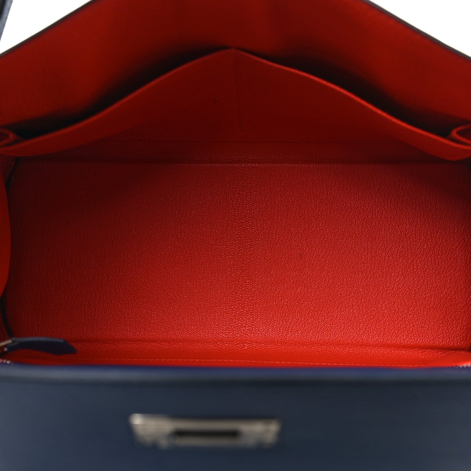 Hermes Evercolor Verso Kelly Retourne 28 Bleu Brighton Orange Poppy 5 of 15