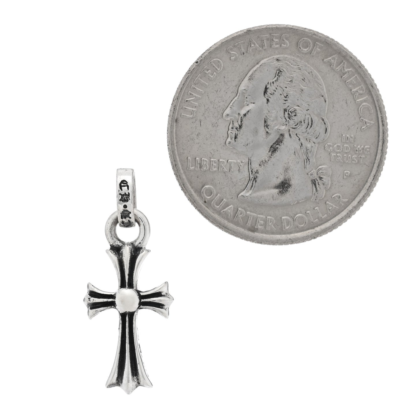 Sterling Silver Baby Fat Cross Single Earring