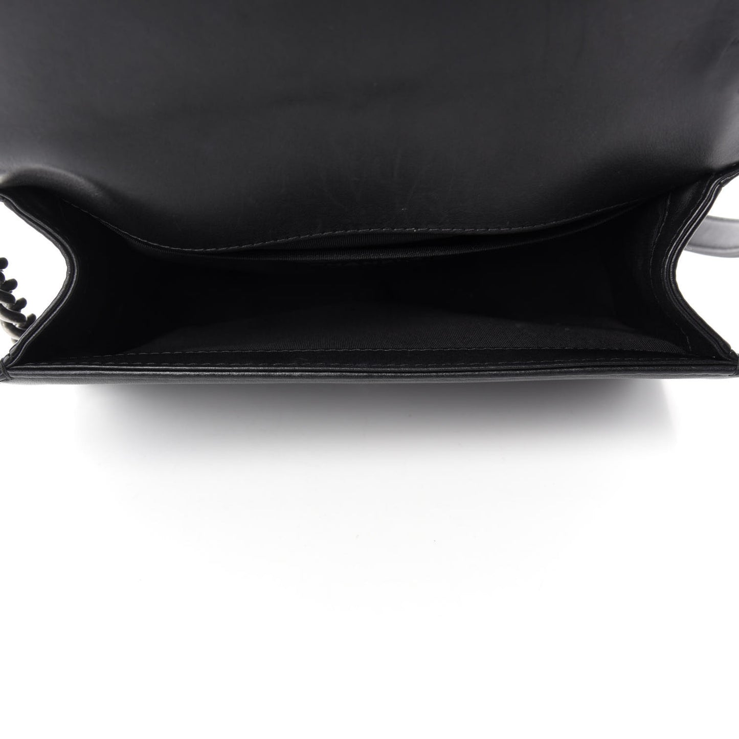 Calfskin Chevron Quilted Medium Braided Boy Flap Black