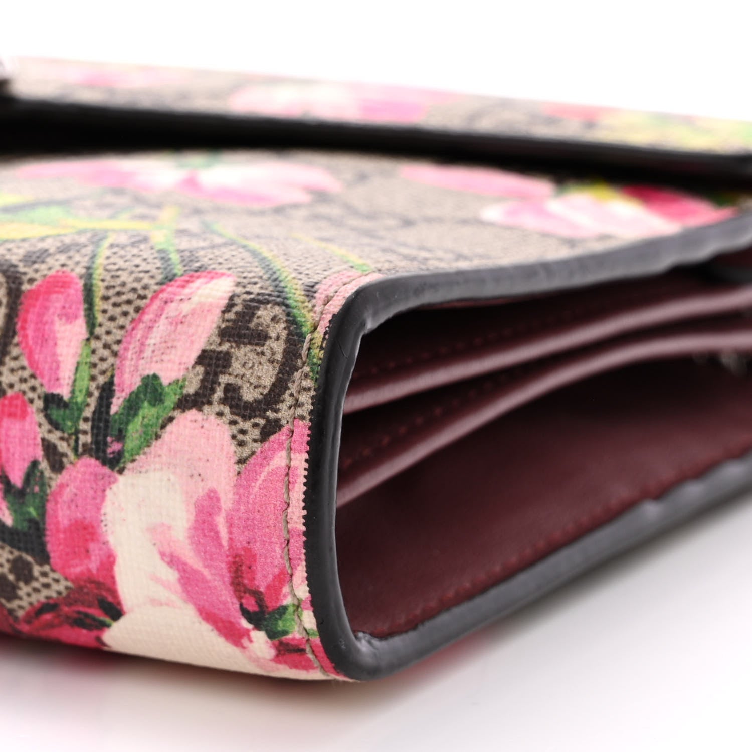Gucci GG Supreme Monogram Blooms Mini Dionysus Chain Wallet Beige Multicolor Dry Rose 9 of 11