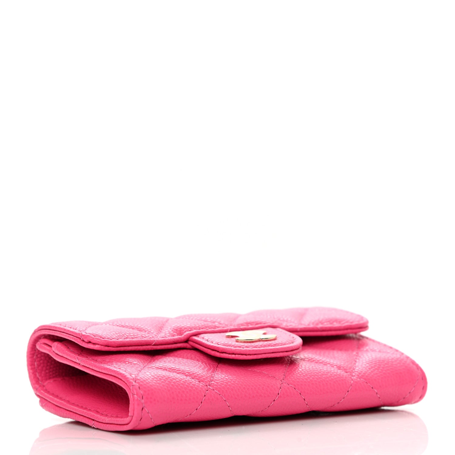 Chanel Caviar Quilted Flap Card Holder Wallet Pink 4 of 9