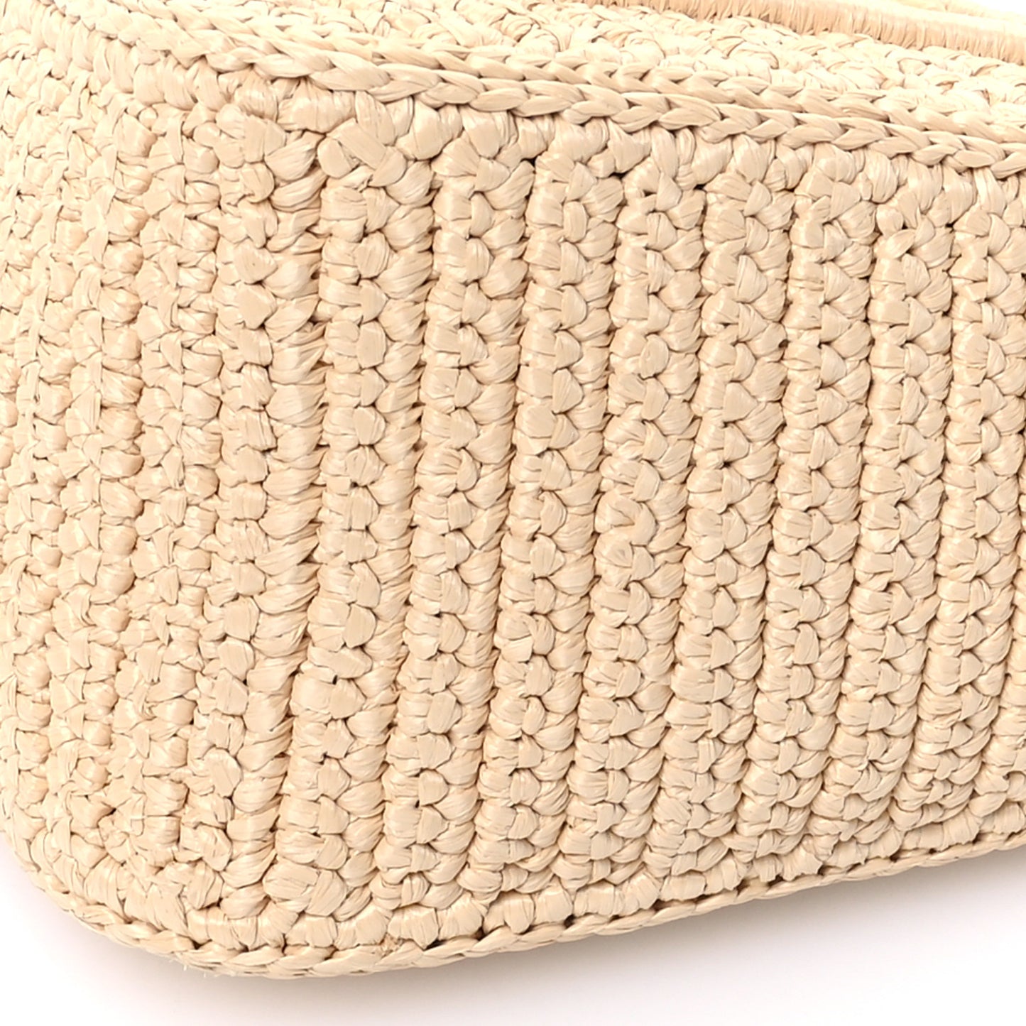 Yarn Raffia Effect Crochet Triangle Shoulder Bag Naturale