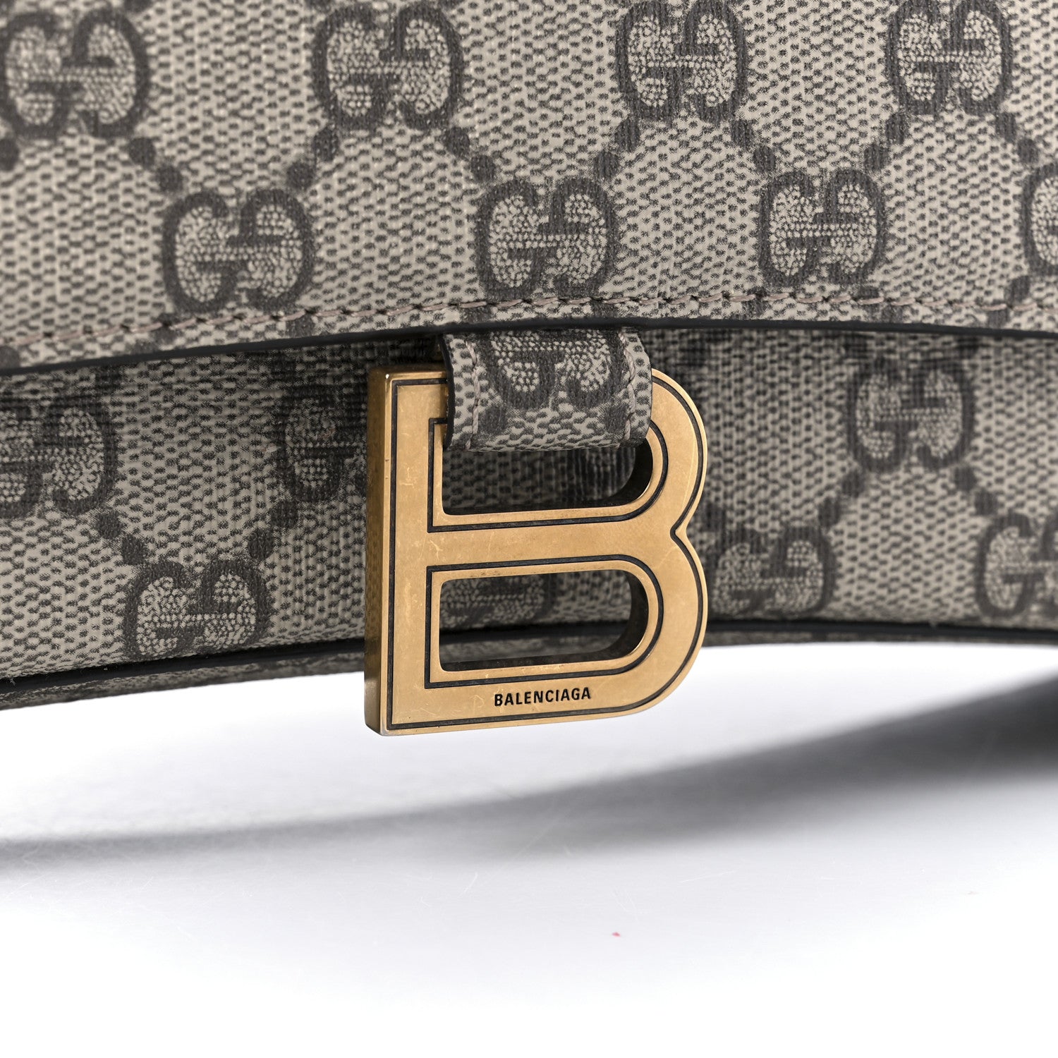 Balenciaga X GUCCI GG Supreme Monogram Medium Hourglass Top Handle Bag Beige Ebony 8 of 10
