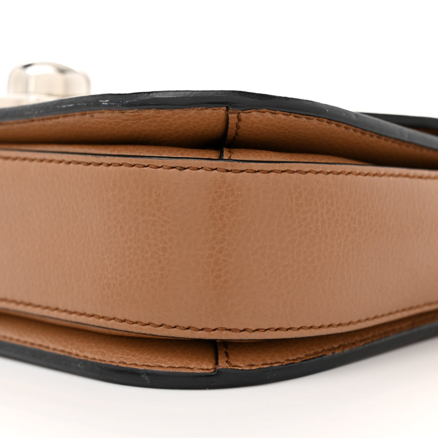 Glace Calfskin Arcade Crossbody Bag Caramel