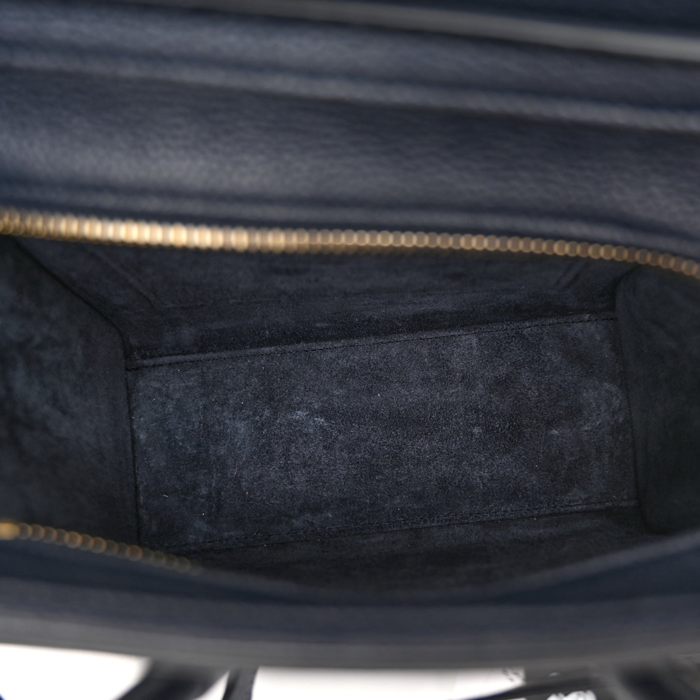 Drummed Calfskin Nano Luggage Navy Blue
