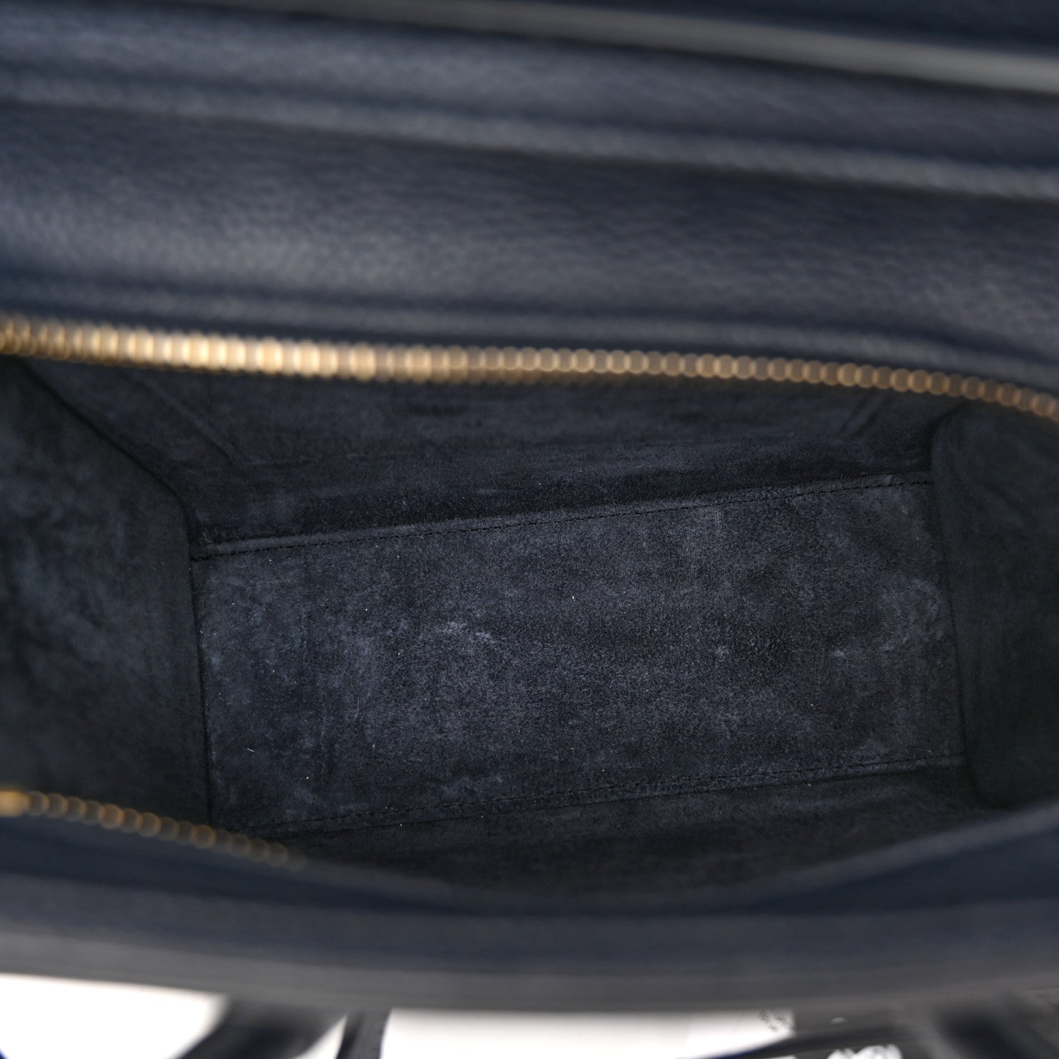 Celine Drummed Calfskin Nano Luggage Navy Blue 5 of 10
