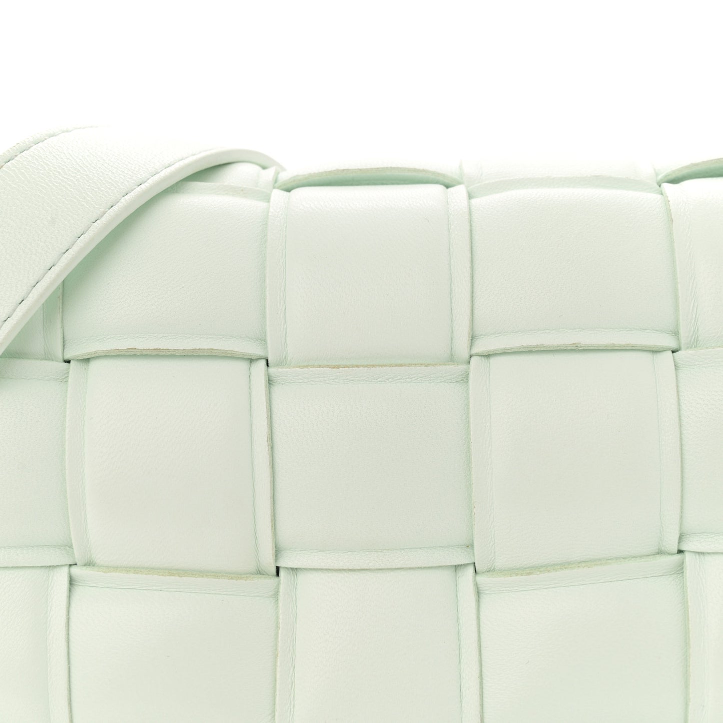 Nappa Maxi Intreccio Small Padded Cassette Crossbody Bag Glacier