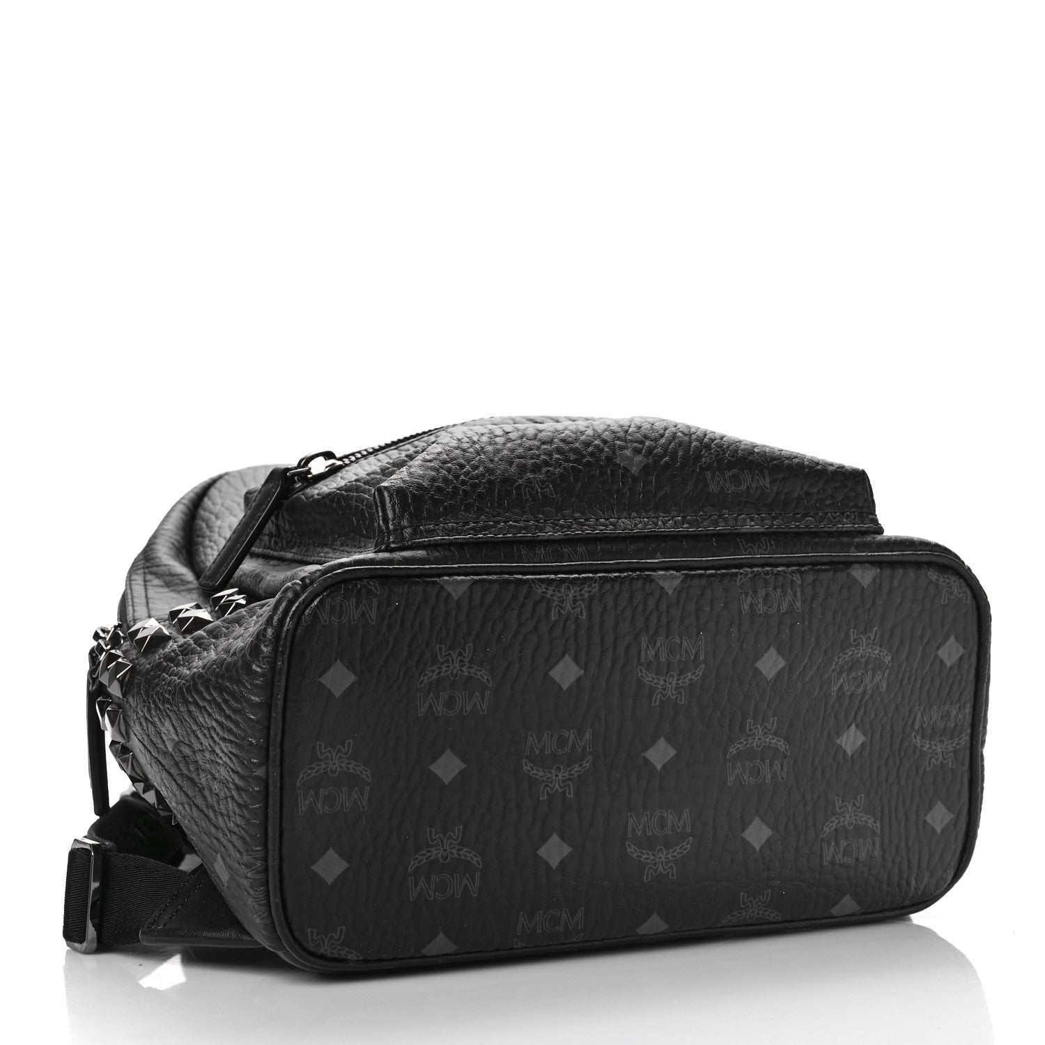 MCM Visetos Small Side Stud Stark Backpack Black 4 of 8