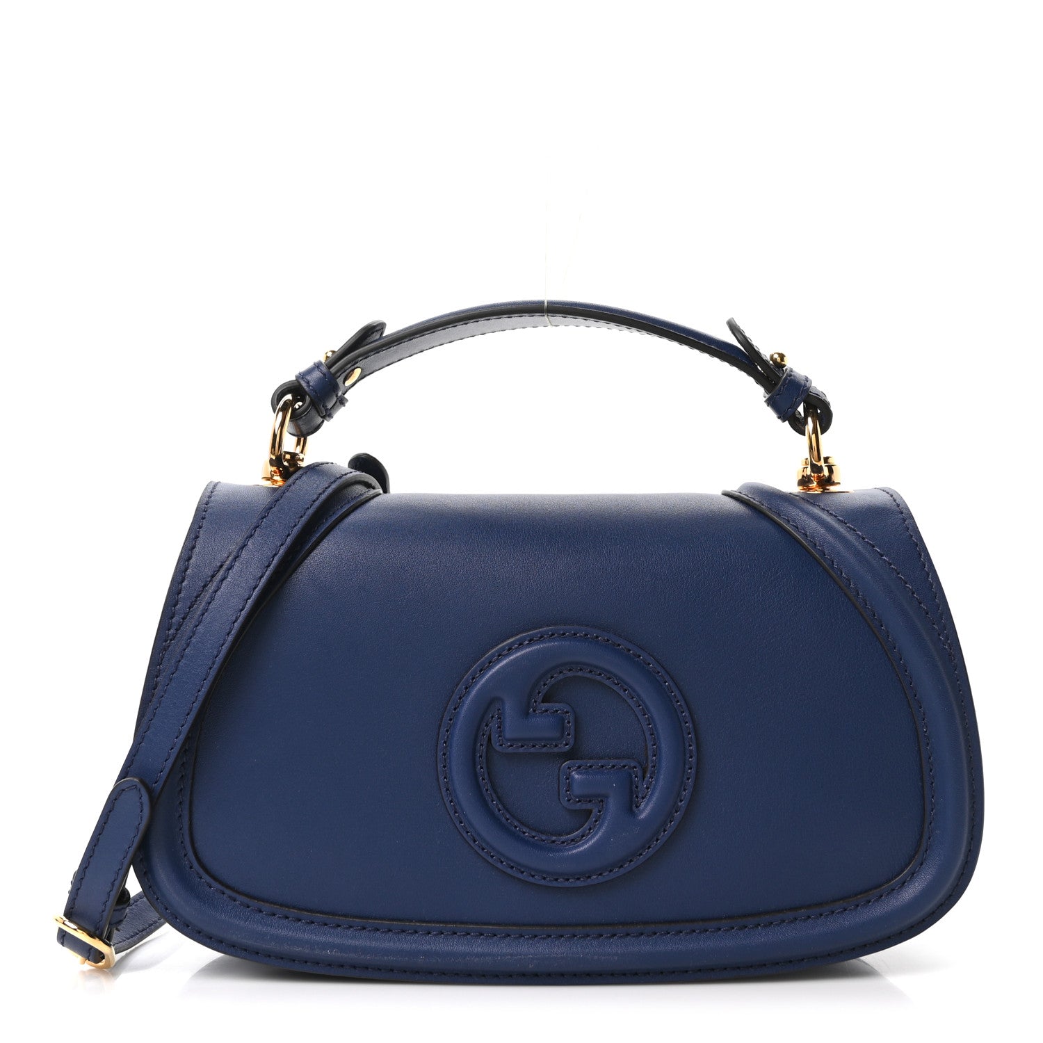 GUCCI ダークブルー ヘアバンド 保存袋付き Gucci Roxy Calfskin Medium Blondie Top Handle Bag Blue Agata