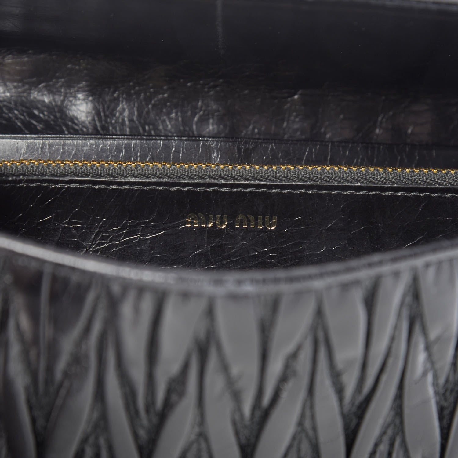 Miu Miu Nappa Matelasse Flap Wallet Black 8 of 10