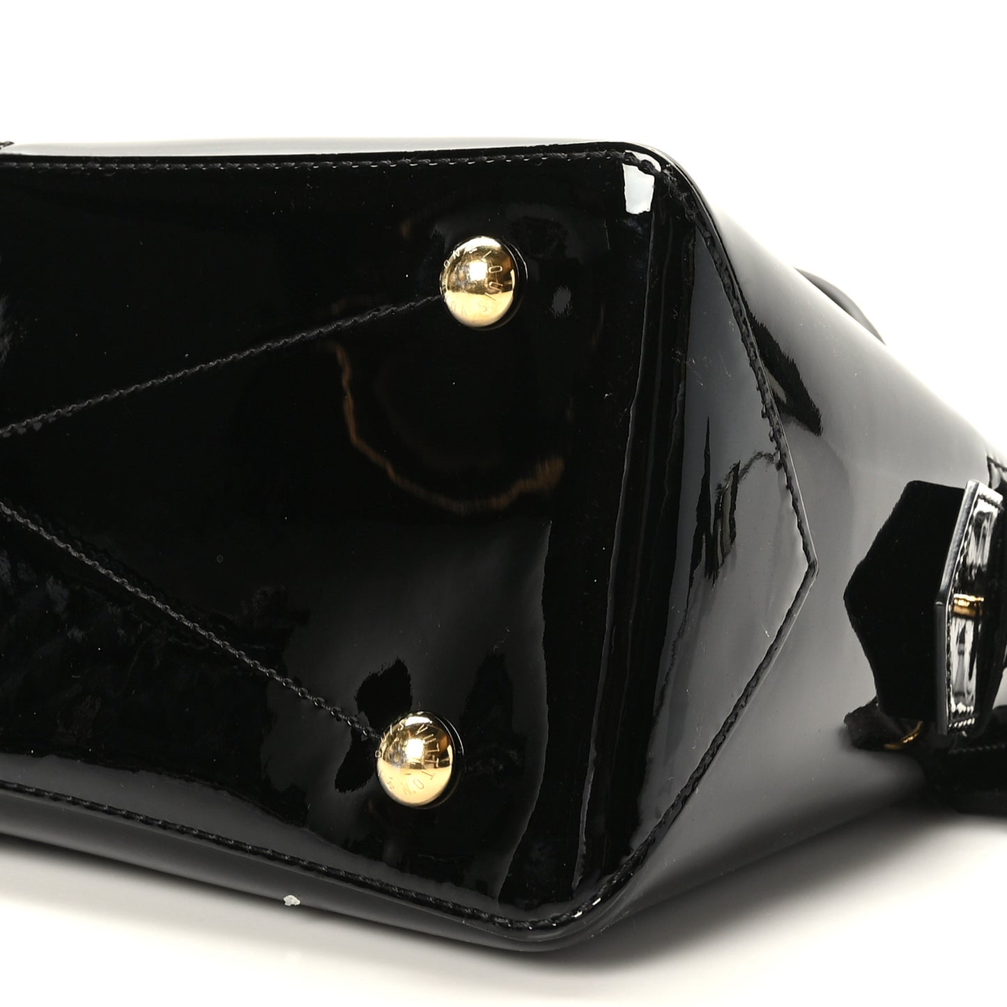 Patent Calfskin Miroir Tote Black