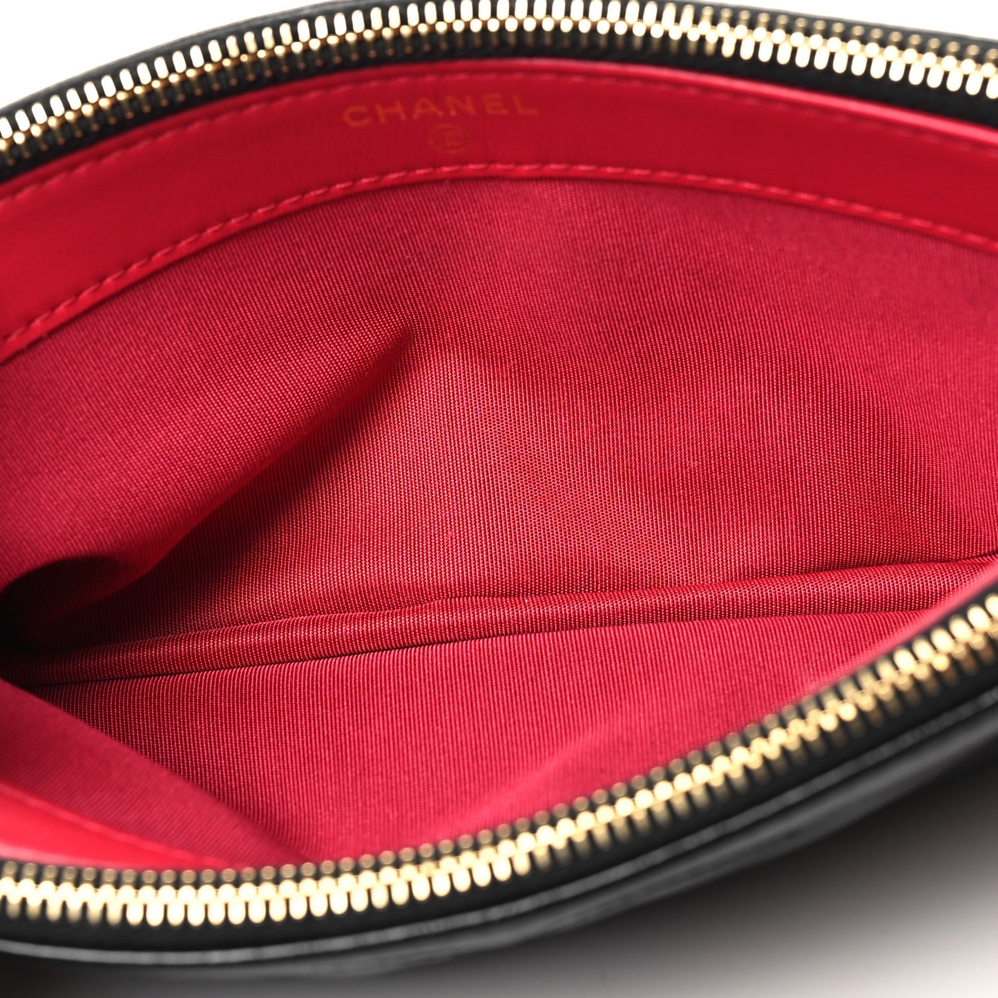 Glazed Aged Calfskin Quilted CC Small Clutch With Chain Black