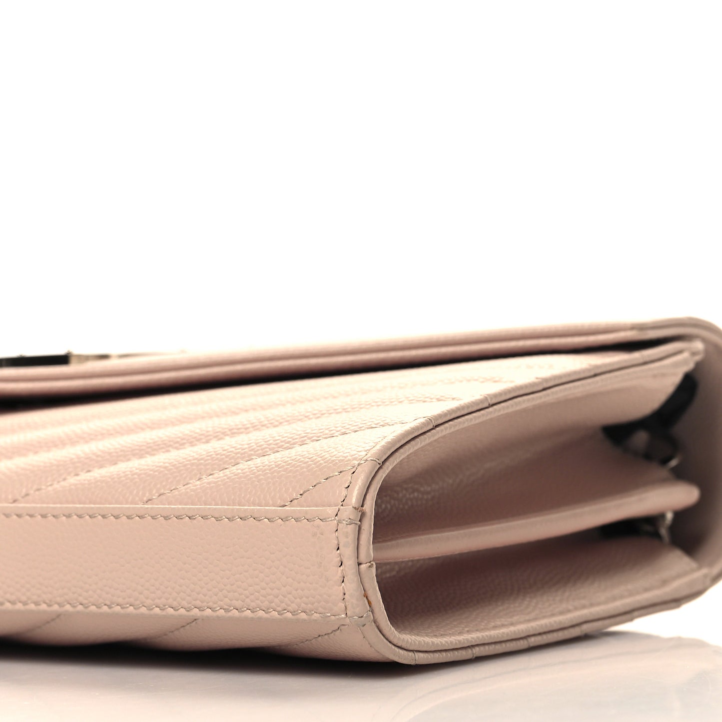 Grain De Poudre Matelasse Chevron Monogram Chain Wallet Pale Pink