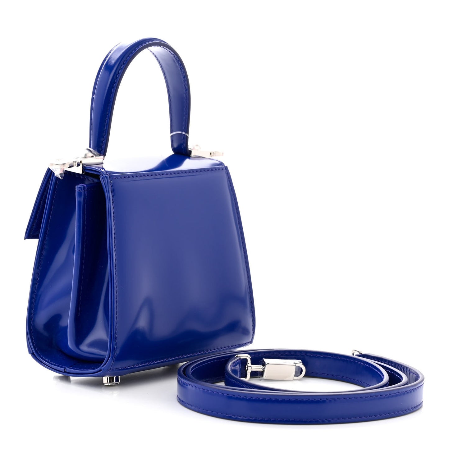 Brushed Calfskin Micro Iconic Top Handle Bag Lapis Lazuli