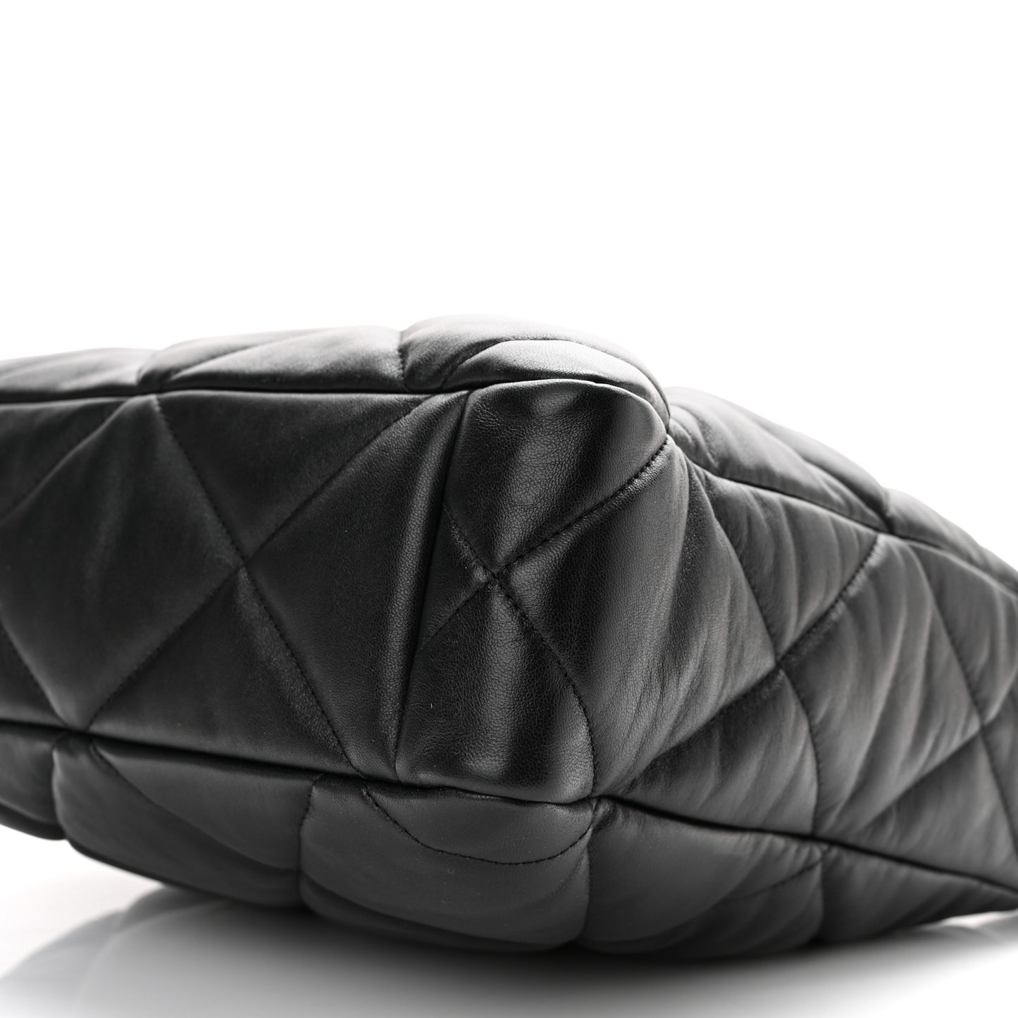 Lambskin Quilted Chanel 19 Shopping Bag Black