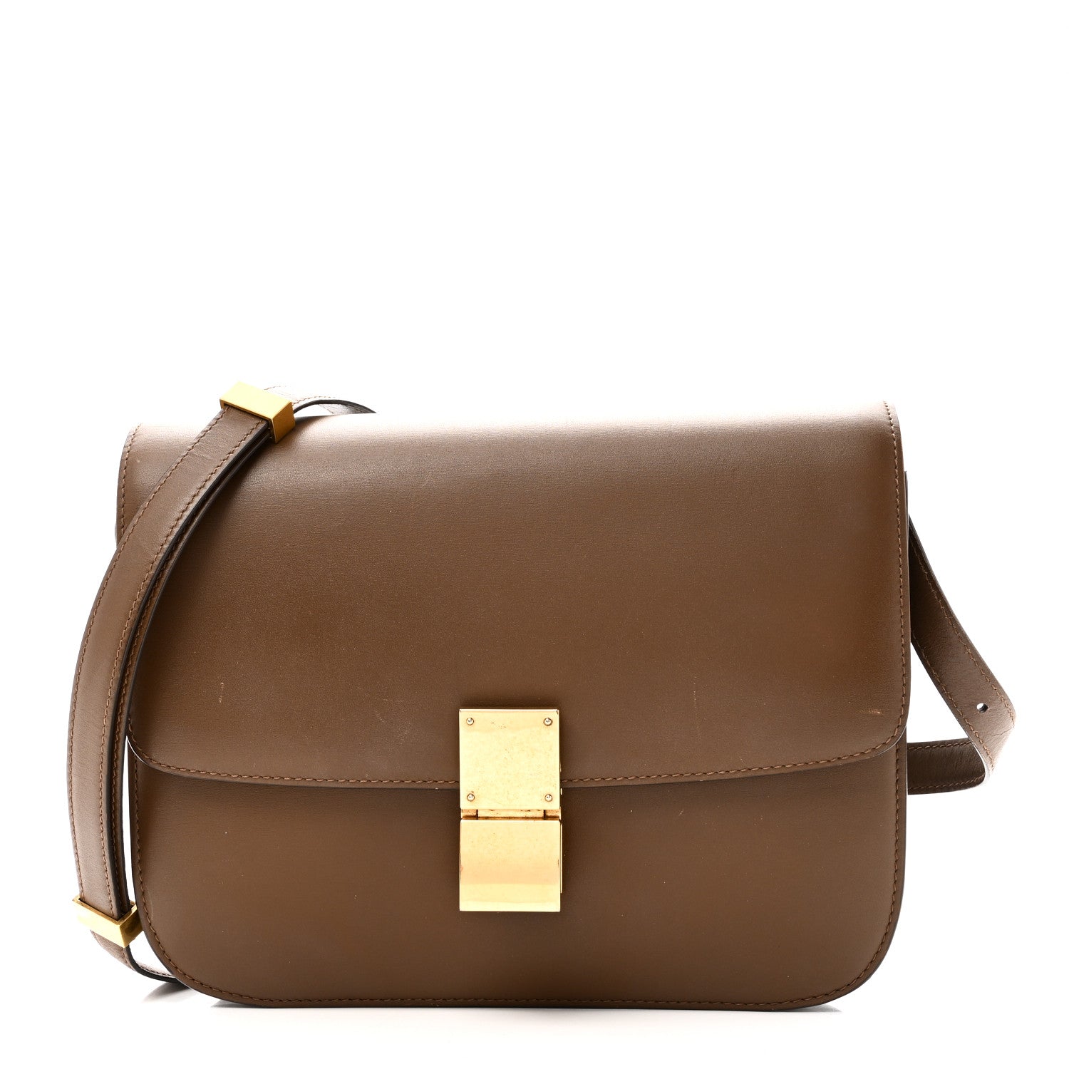 Celine Box Calfskin Medium Classic Box Flap Bag Camel 1890204