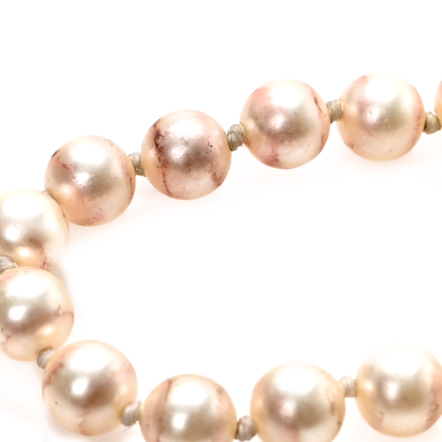 Graduated Pearl Crystal CC Long Necklace White