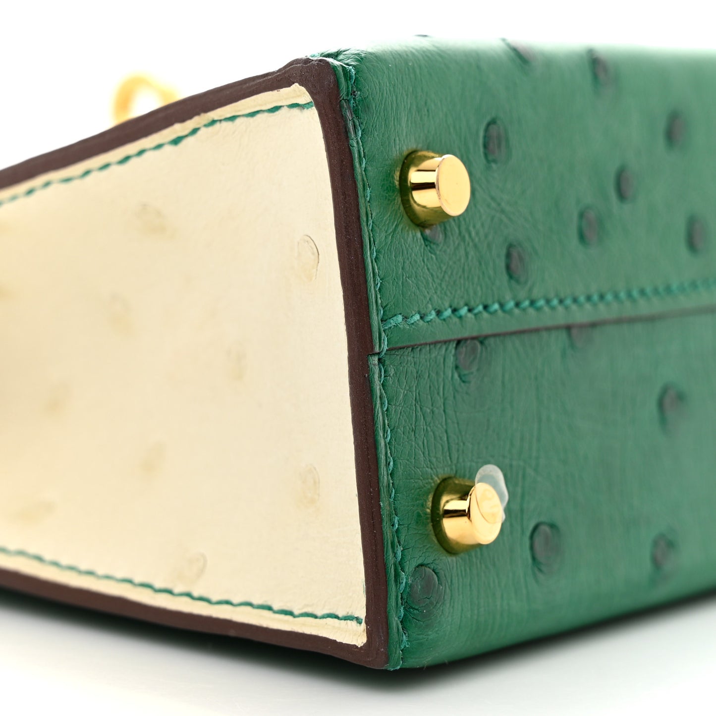 Ostrich Horseshoe Mini Kelly Sellier 20 Vert Vertigo Nata