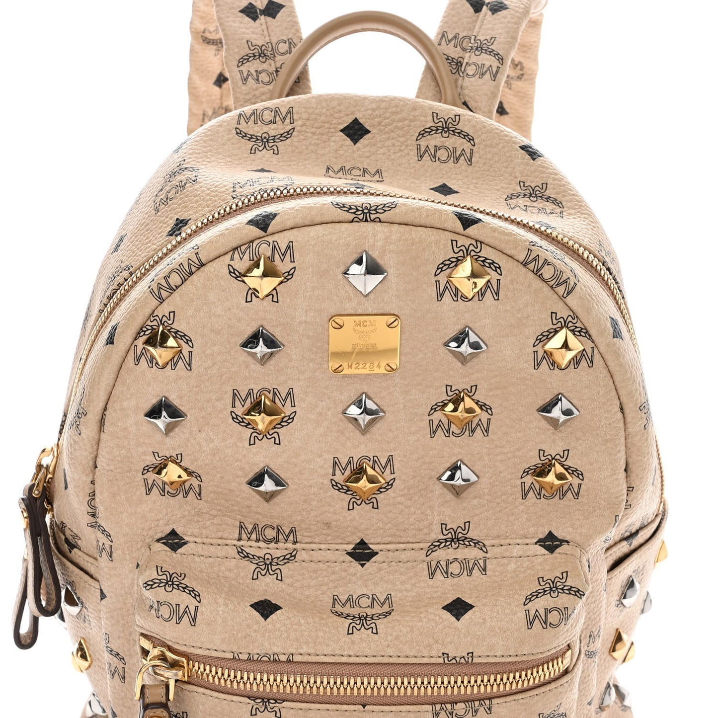 Visetos Small Side Stud Stark Backpack Beige