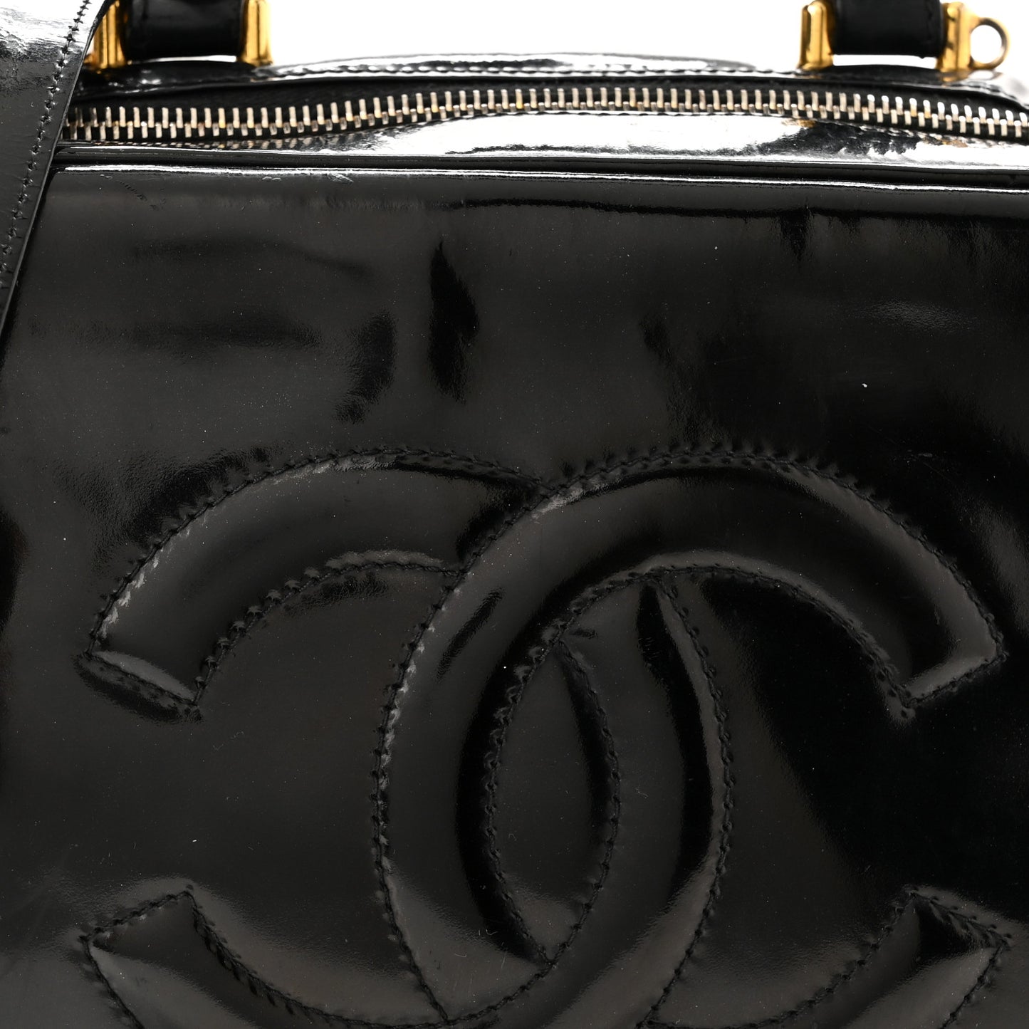 Patent CC Vanity Cosmetic Case Black